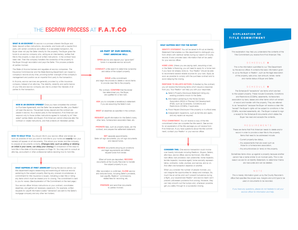 The first american worksheet answer key - The escrow process at fatco - Brad Spies