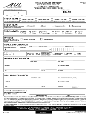 Vehicle Service Contract Template