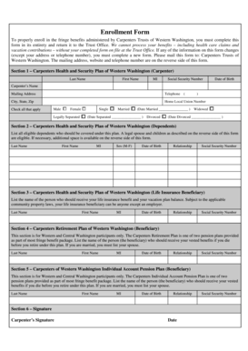 Carpenters Trusts Enrollment Form