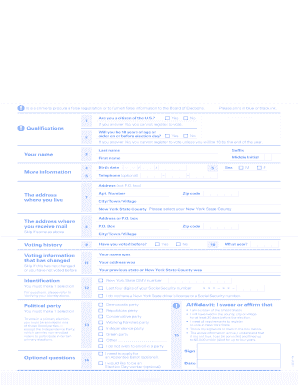 New York State Voter Registration Form