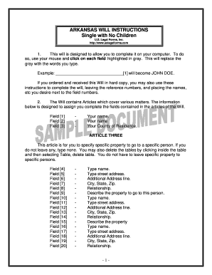 Arkansas Will Instructions