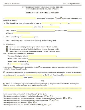 Affidavit of Identification