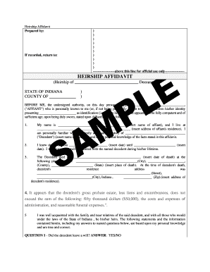 Heirship Affidavit Form