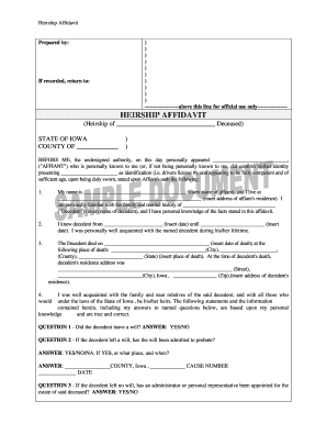 Heirship Affidavit Form