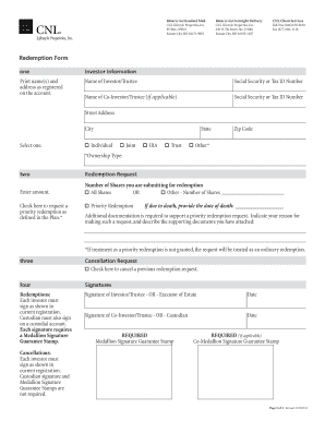 CNL Lifestyle Properties Redemption Form