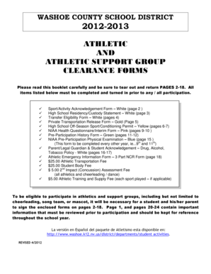 Washoe County School District Athletic Clearance Forms