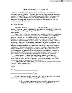 New Hampshire Living Will