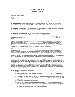 Affidavit of Title for Sale of Property