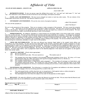 Affidavit of Title for Property Sale