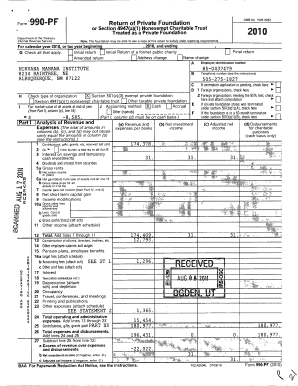 IRS Form 990-PF 2010
