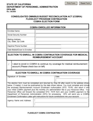 California COBRA Election Form