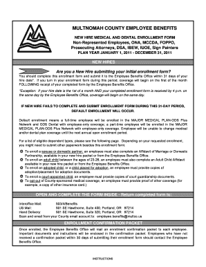 Multnomah County Employee Benefits Enrollment Form