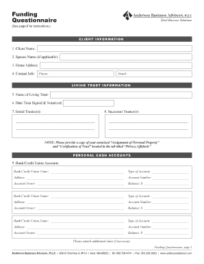Funding Questionnaire