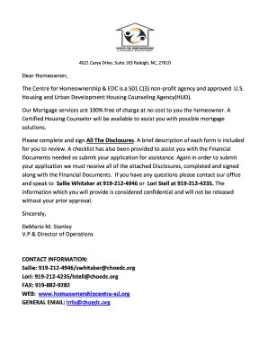 Request for Mortgage Assistance Form