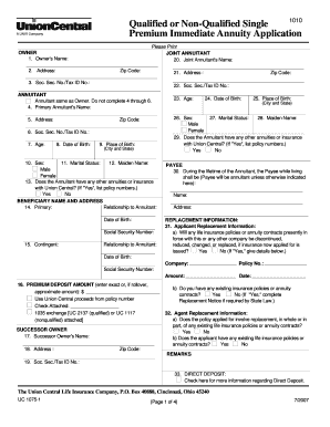 Single Premium Immediate Annuity Application