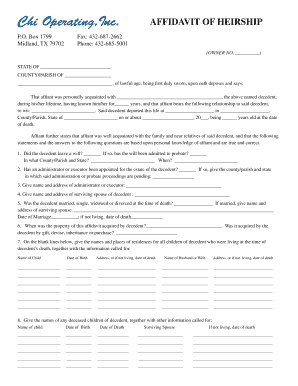Affidavit of Heirship