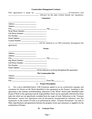 Construction Management Contract