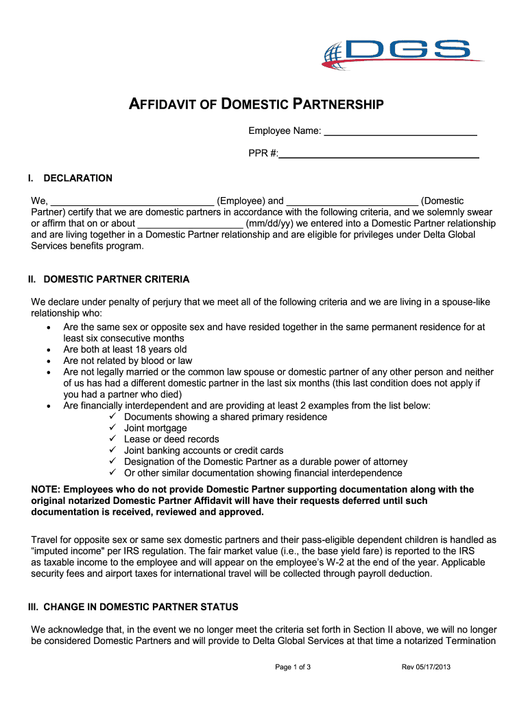 Printable Domestic Partner Forms Fill Online Printable Fillable 