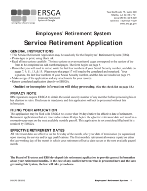 Georgia Service Retirement Application