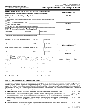 What is t nonimmigrant status - I-914, Application for T Nonimmigrant Status