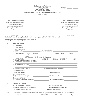Philippines Citizenship Retention Application