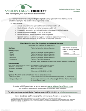 Colorado Individual and Family Vision Plan Enrollment Form