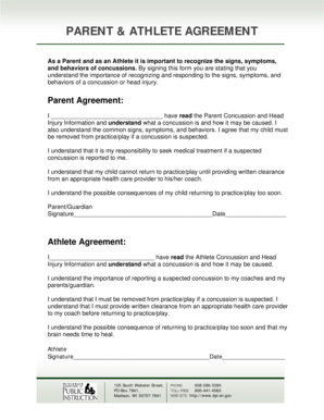 Parent & Athlete Concussion Agreement