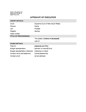 Affidavit of Executor