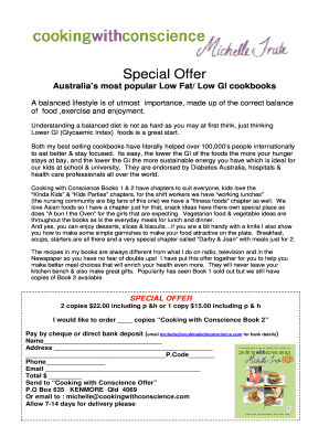 Cooking with Conscience Book 2 Order Form