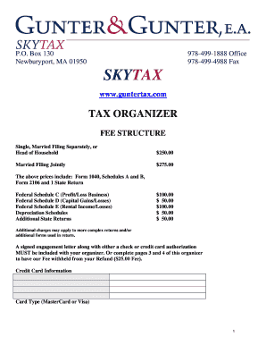 Tax Organizer and Engagement Letter