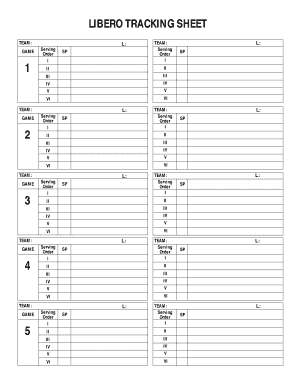 Libero Tracking Sheet