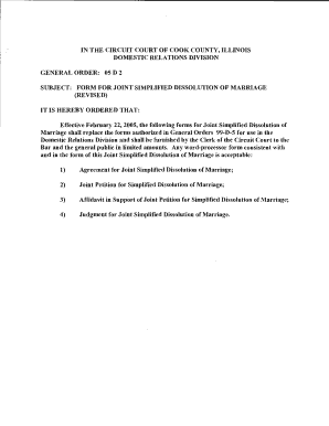 Joint Simplified Dissolution of Marriage Form