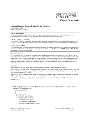 Maternal Cardiac Disease CME Quiz