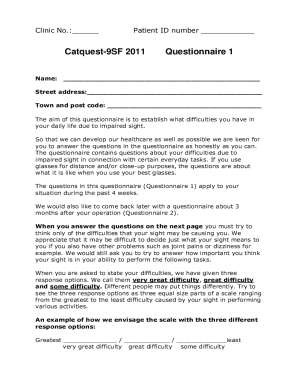 Catquest-9SF 2011 Questionnaire