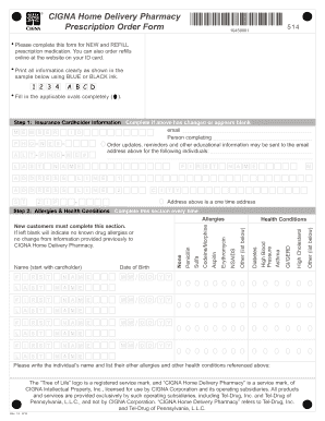 Allegiance provider phone number - cigna home delivery prescription order form