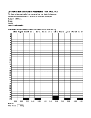 Questar III Home Instruction Attendance Form