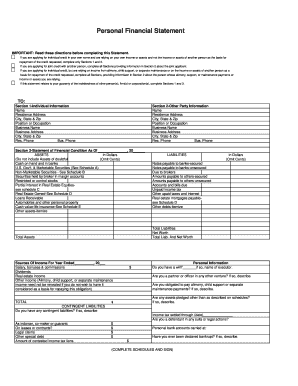 Personal Financial Statement