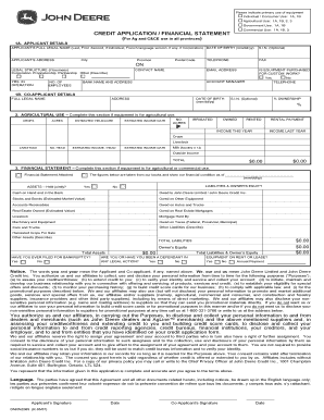 John Deere Credit Application Form