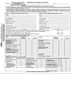 Personal Financial Statement