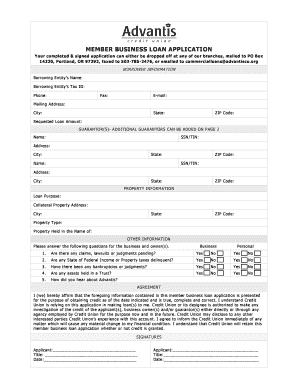 Member Business Loan Application