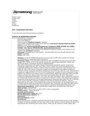 Suspended Ceiling Installation Specification