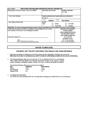 CW-4 Employee Withholding Certificate
