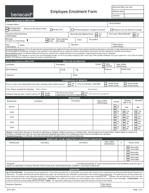 Benecaid Employee Enrolment Form