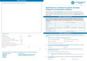 Application for Sewerage Charges Allowance
