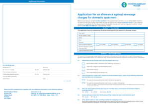 Application for Sewerage Charges Allowance