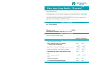 Water Supply Application Form