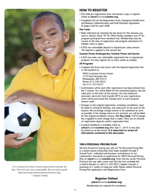 YMCA Summer Camp Registration Form