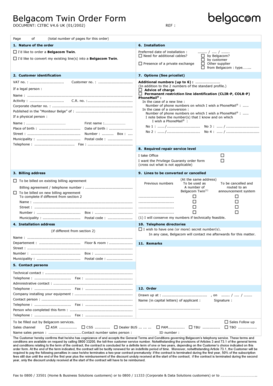 Belgacom Twin Order Form