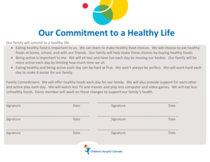 Family Health Commitment Form