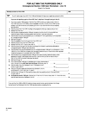 Unrecaptured Section 1250 Gain Worksheet